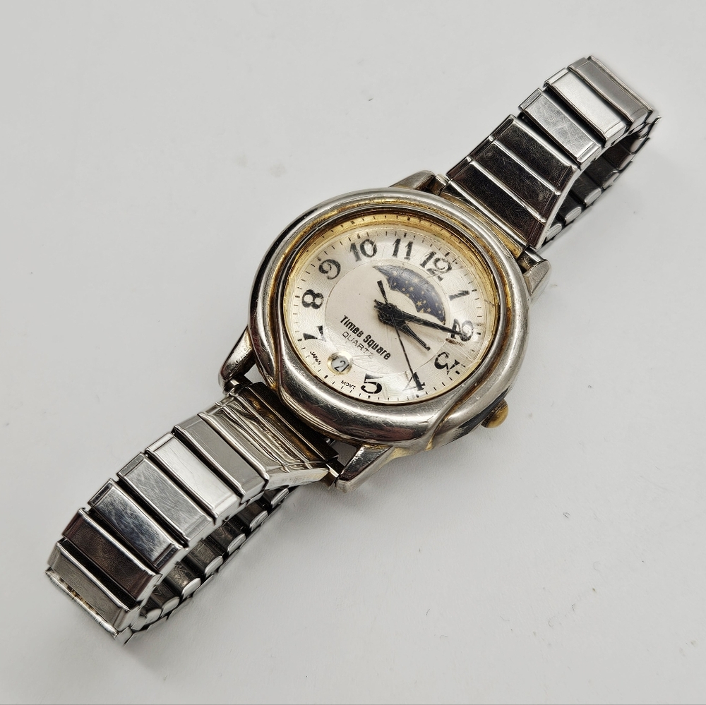 VINTAGE | Time Square 5241 moon phases & calendar date dial Japan movt watch